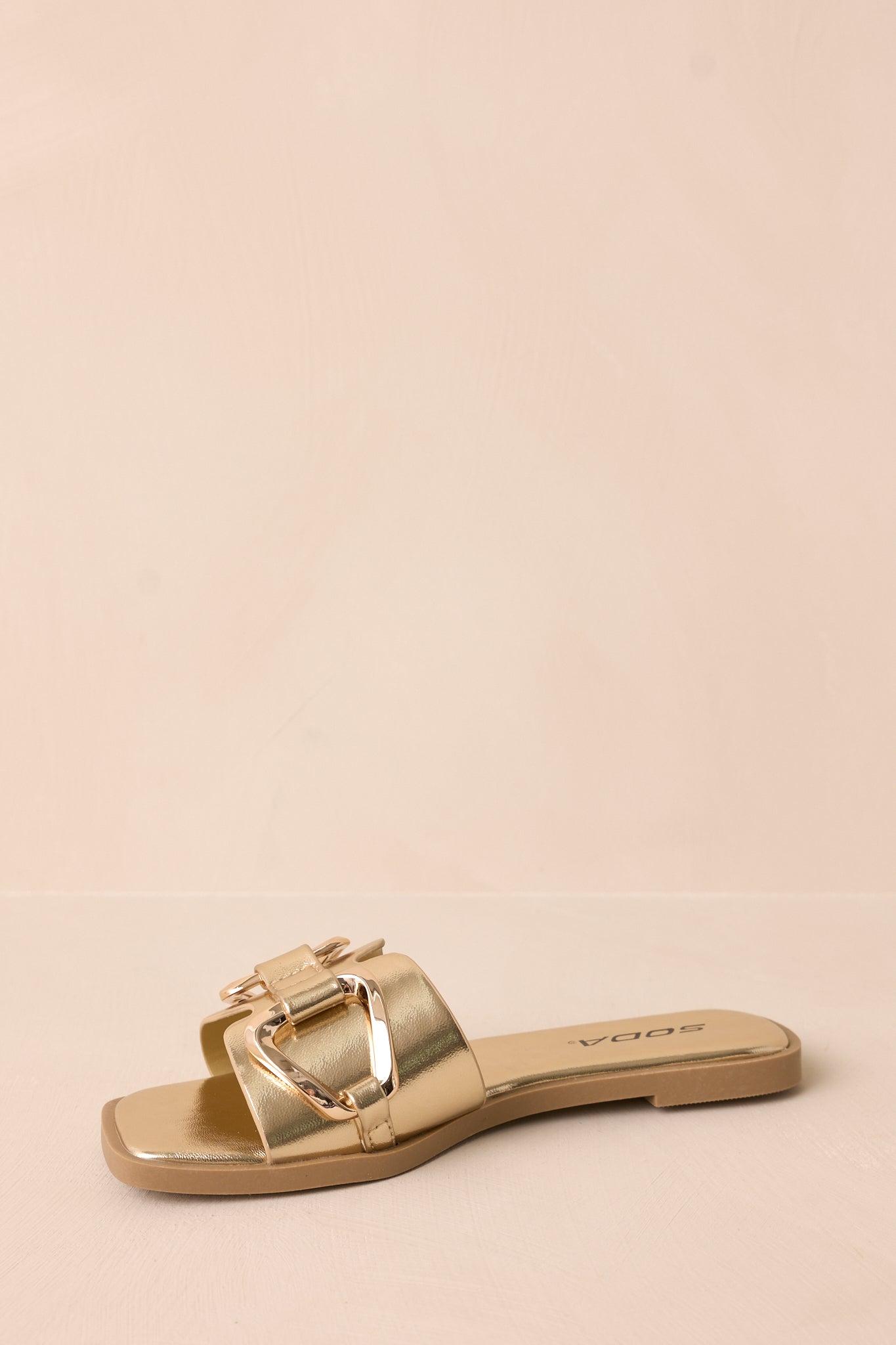 Stepping Stones Metallic Gold Sandals Product Image