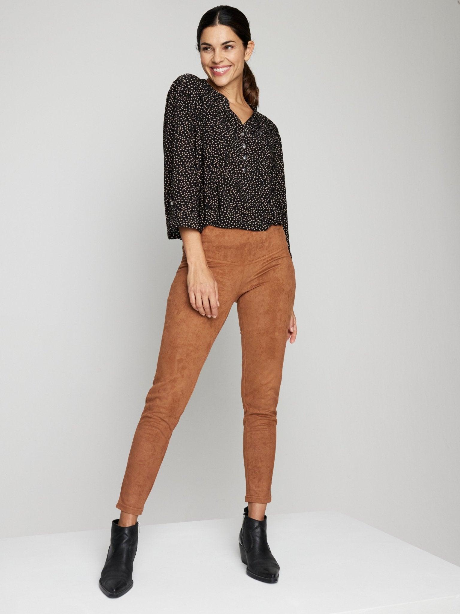 Roz & Ali Tummy Control Faux Suede Female Product Image