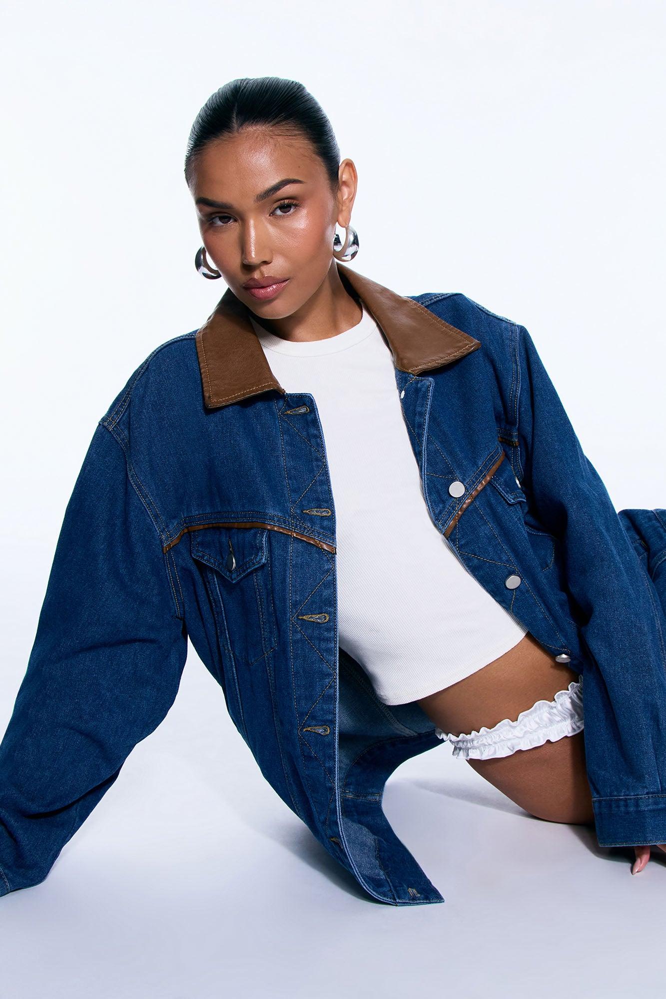 Everyday Oversized Denim Barn Jacket - Dark Wash Female Product Image