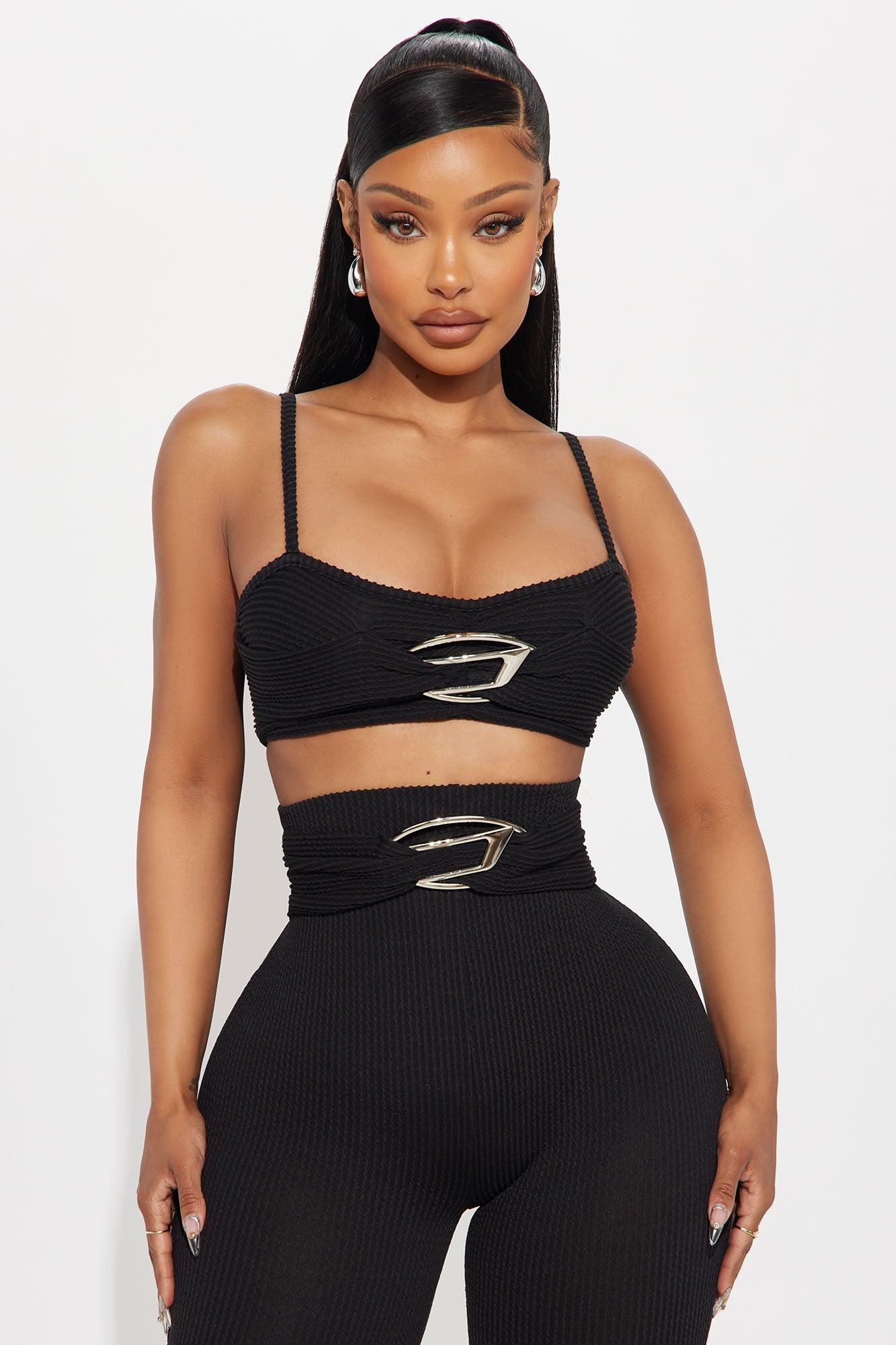 Trend Setter Textured Pant Set - Black Product Image