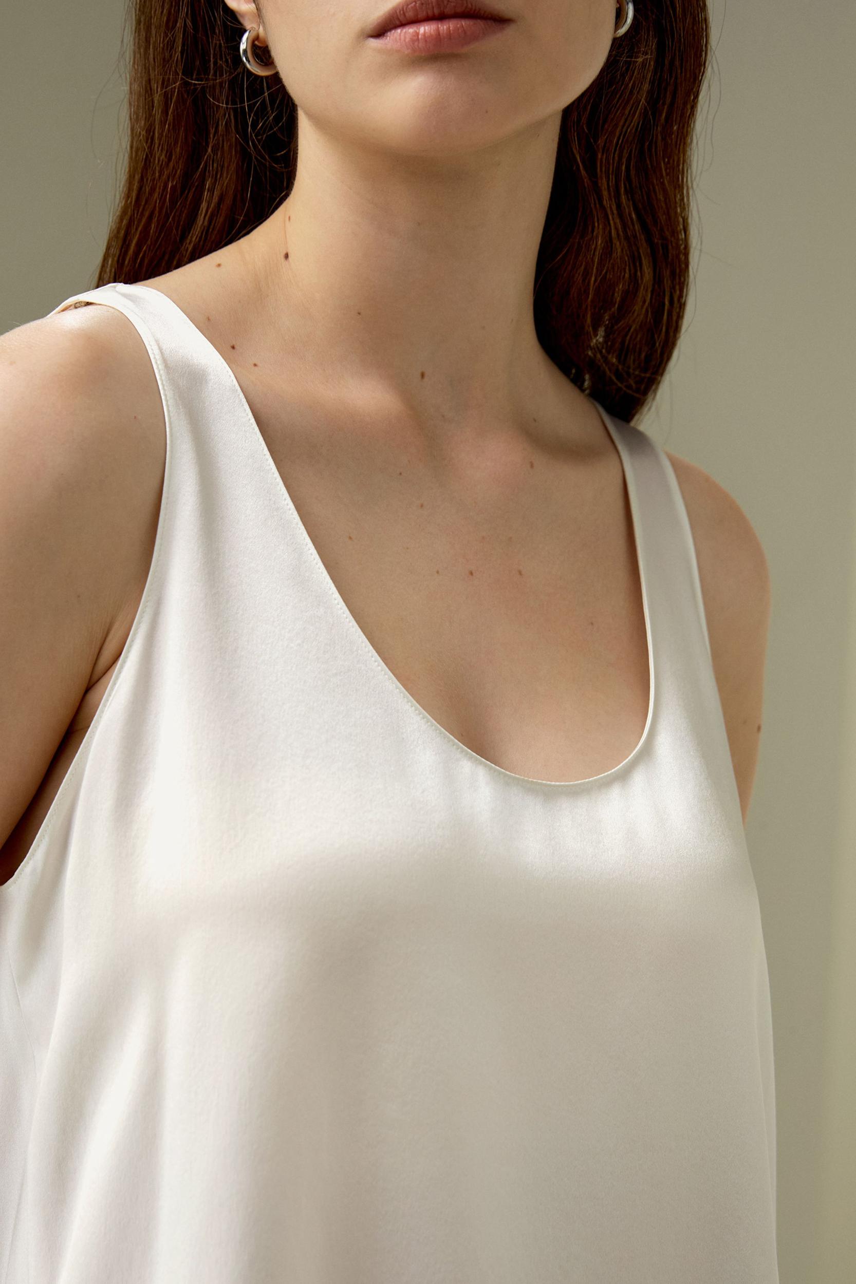 LILYSILK Silk Tank - Womens - Natural White Pure Silk - Cool A-Line Camisole XL Product Image