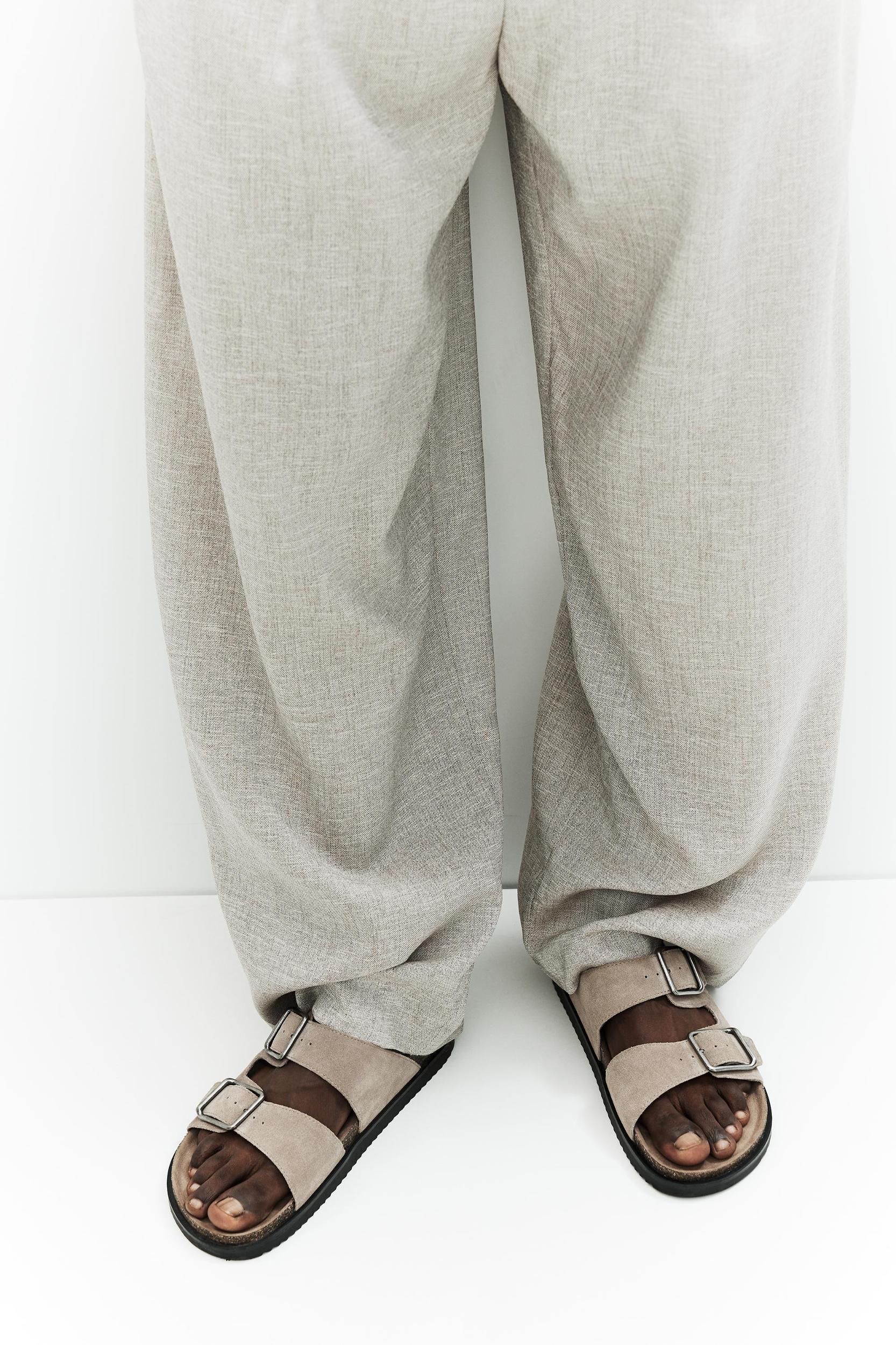 Leather sandals with buckle Product Image