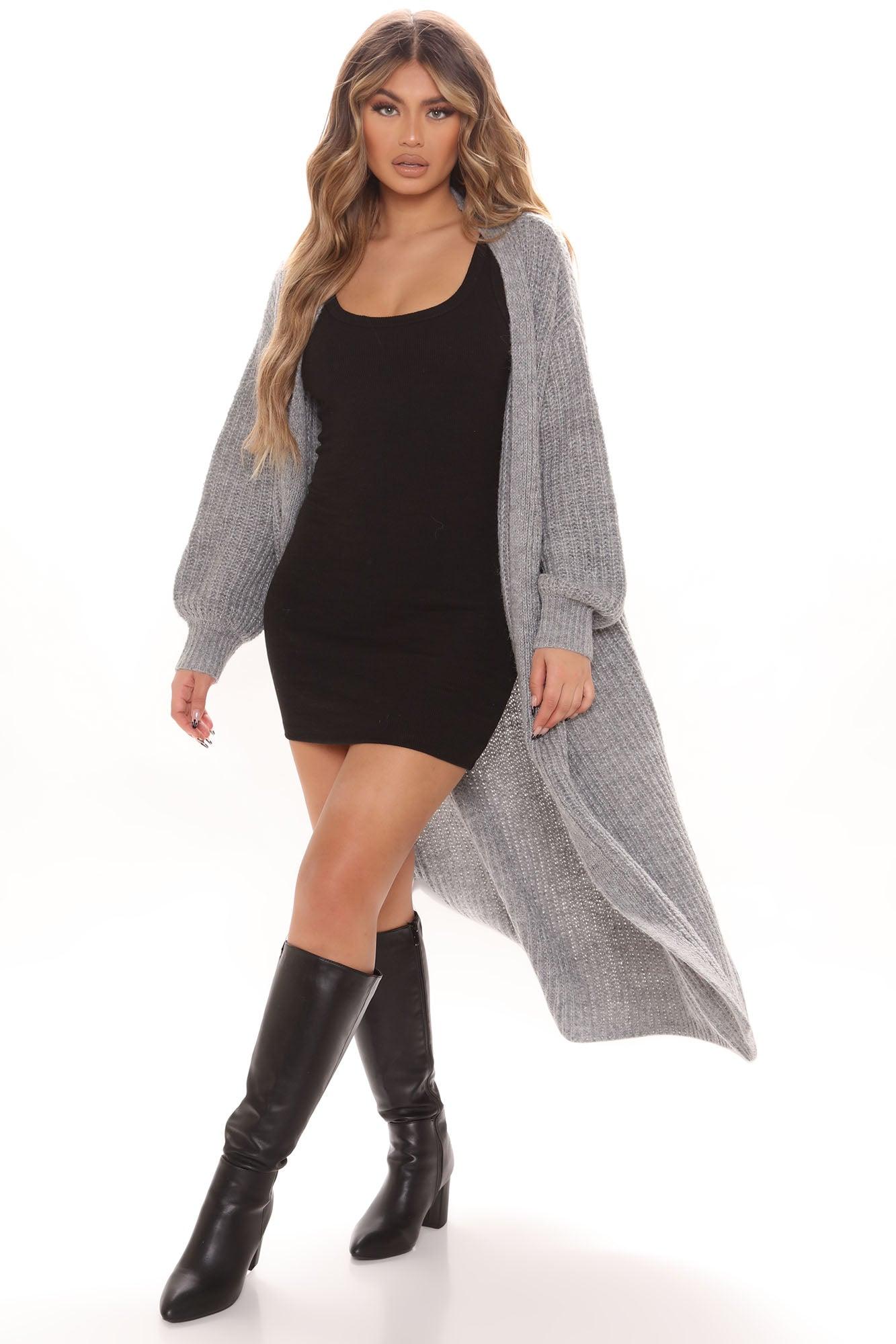 Couch Cuddles Long Cardigan - Heather Grey Product Image