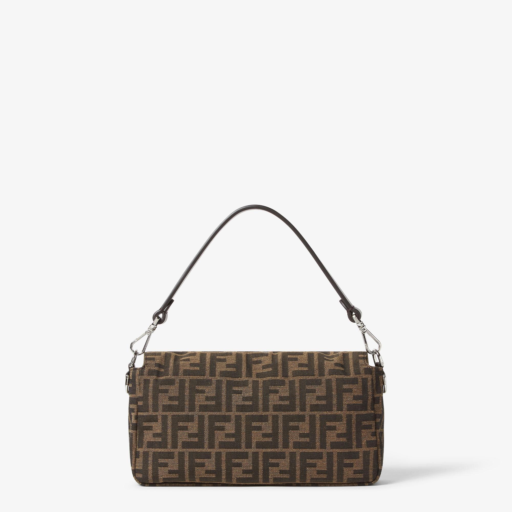 BaguetteTobacco brown FF jacquard fabric bag Product Image