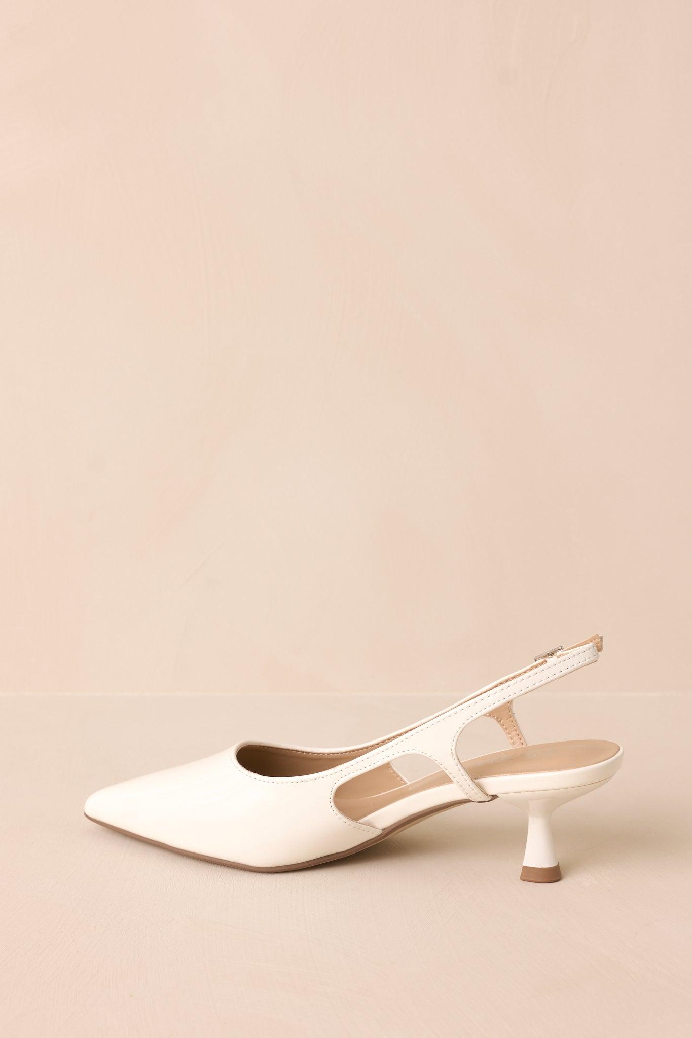 Fiercely Stunned White Patent Kitten Heels Product Image
