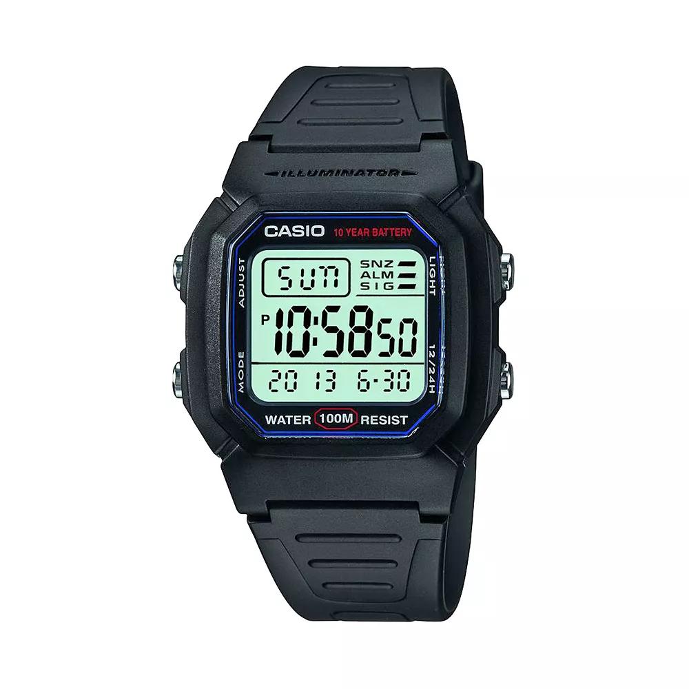 Casio Men's Classic Digital Chronograph Watch - W800H-1AV, Black Product Image