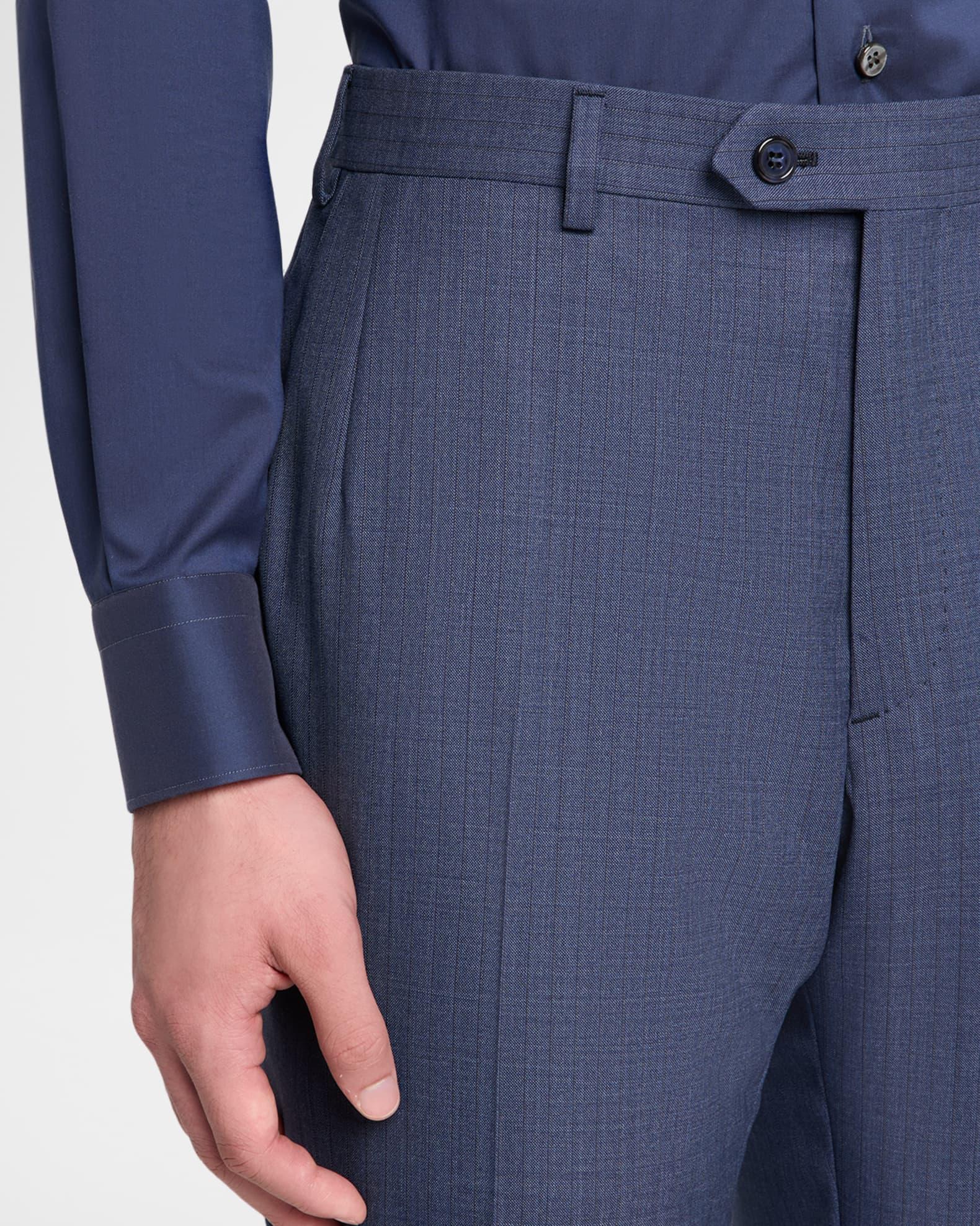 Men's Stripe Modern Fit Two-Piece Suit Product Image