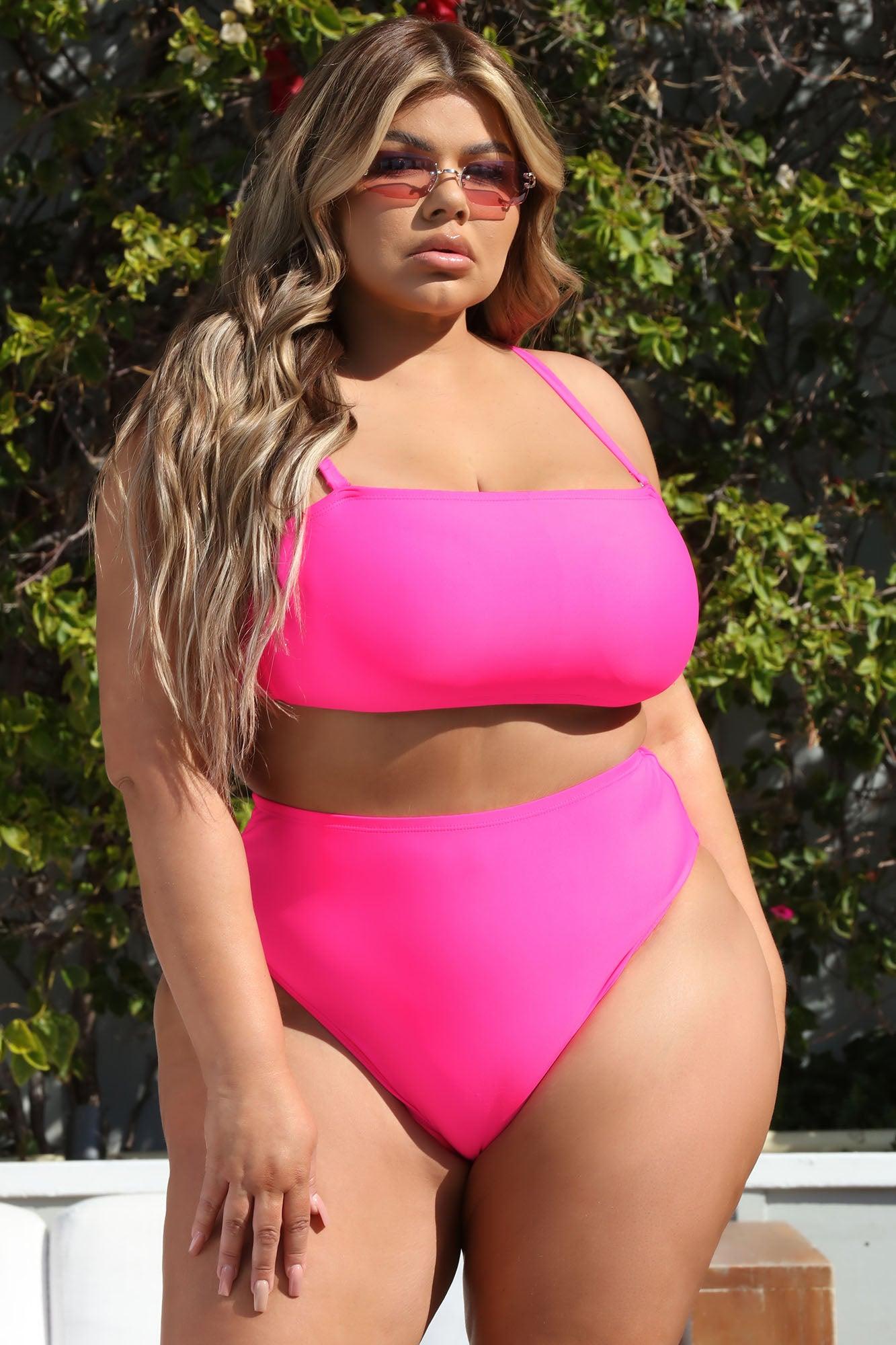 Maui Mix And Match High Cut Cheeky Bikini Bottom - Hot Pink Product Image