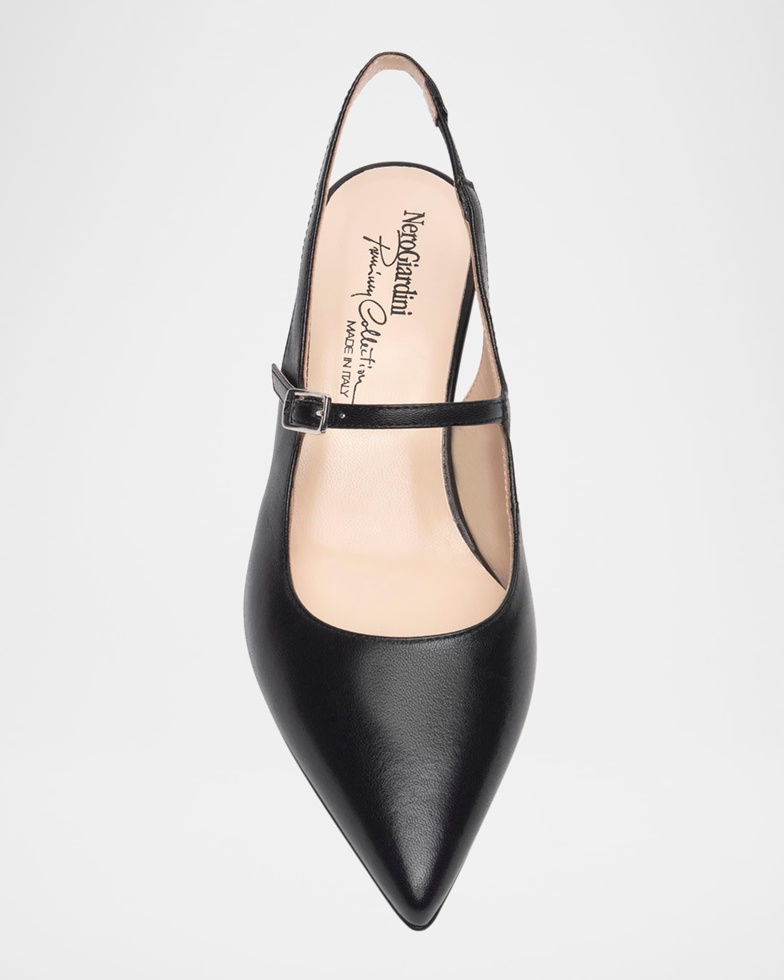 Leather Mary Jane Slingback Pumps Product Image