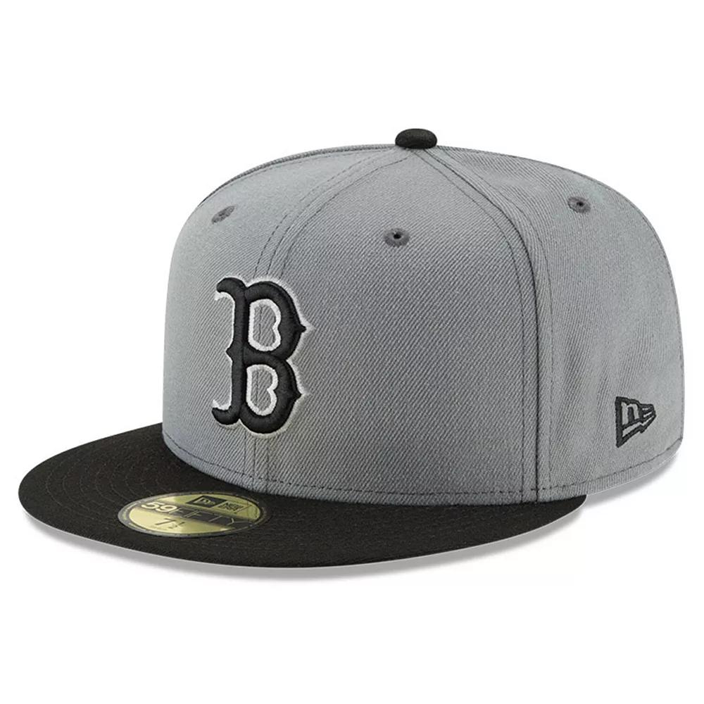 Men's New Era Gray/Black Boston Red Sox Two-Tone 59FIFTY Fitted Hat,  Product Image