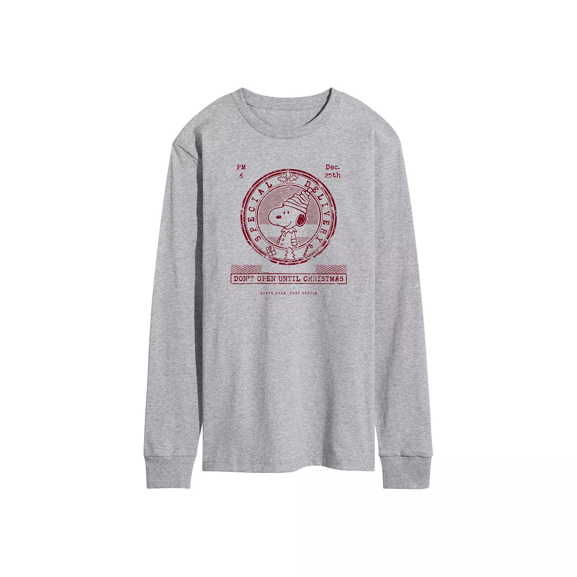 Men's Peanuts Don't Open Until Christmas Long Sleeve Graphic Tee,  Product Image