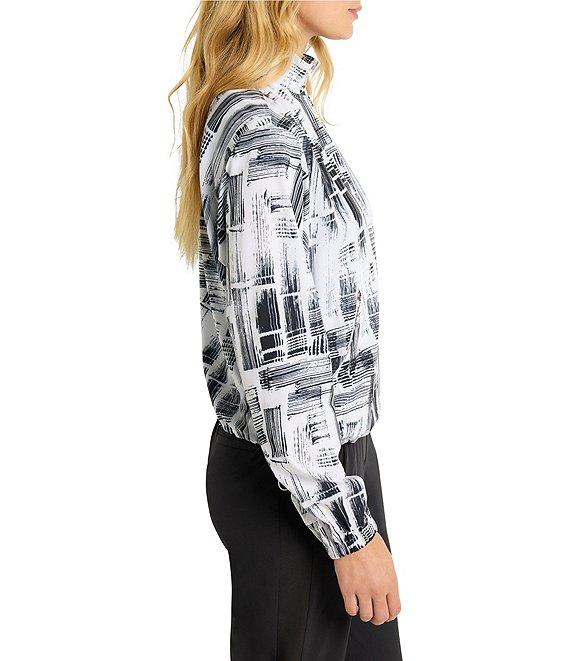 NIC + ZOE Active City Blocks Tech Stretch Stand Collar Long Sleeve Half Zip Product Image