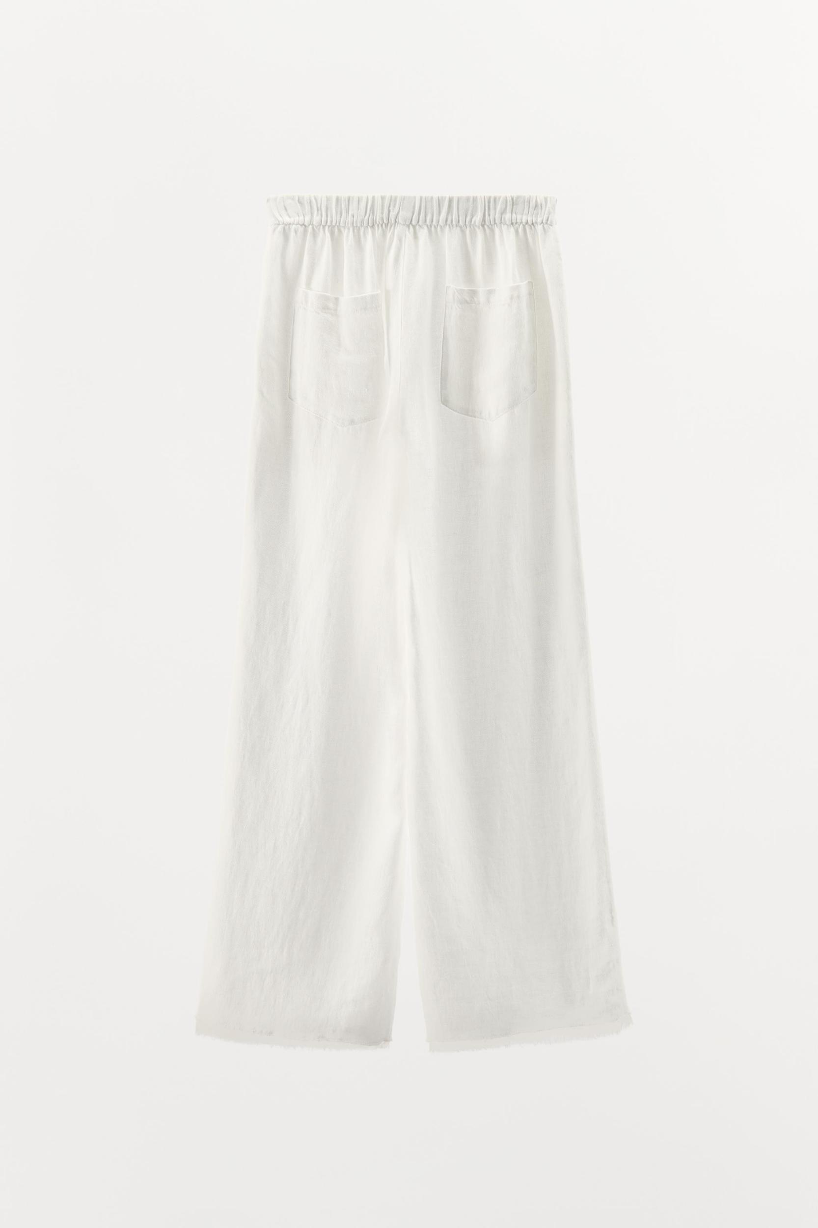 DOUBLE BUTTON LINEN PANTS Product Image