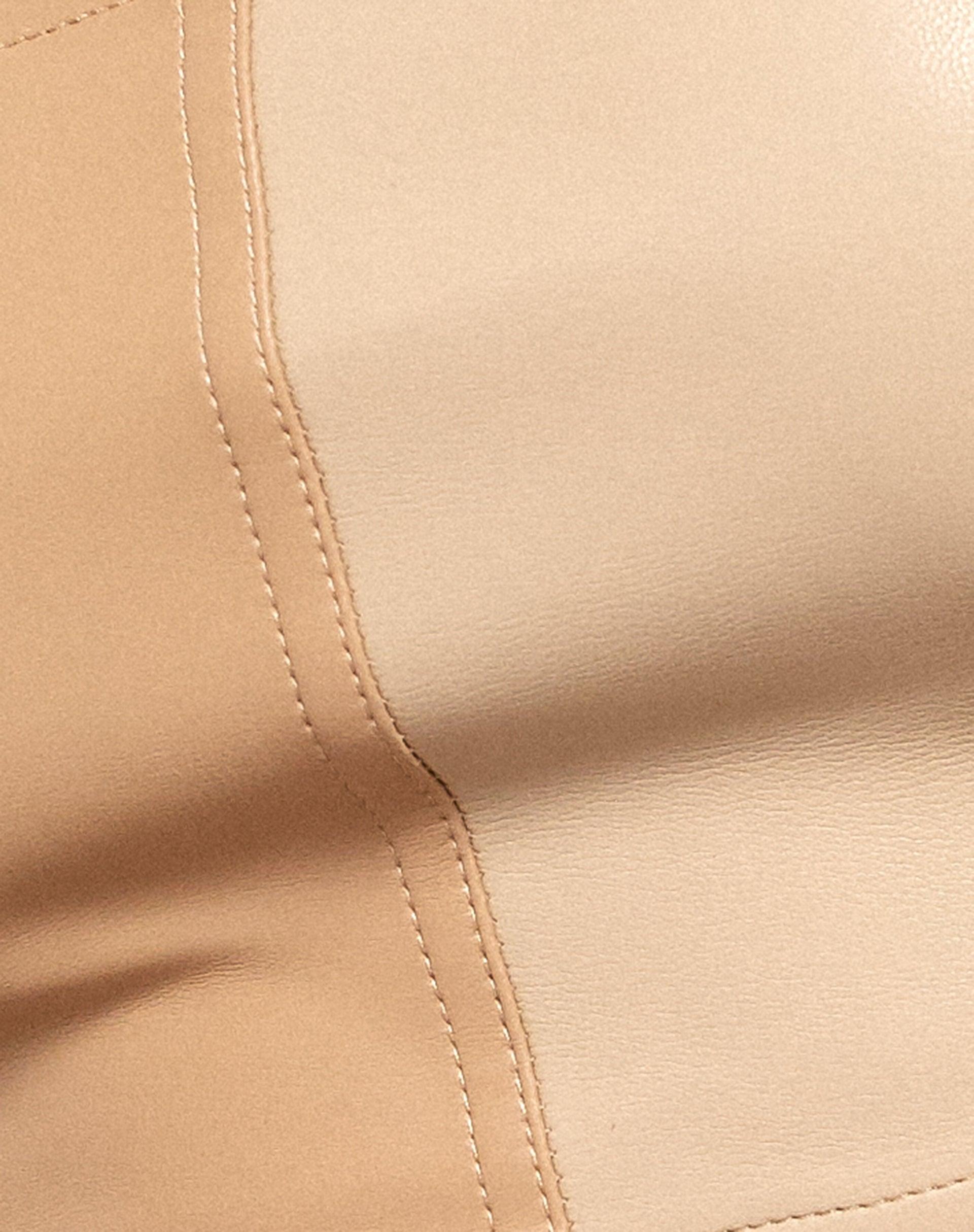 Jola Crop Top in PU Tan Cream Product Image