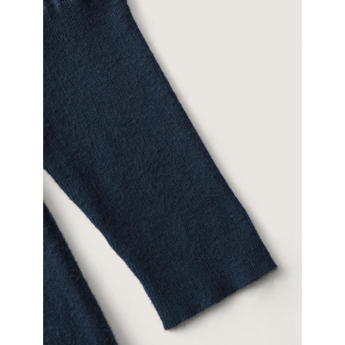 Plus Size Floral Neckline Dolman Sleeve Pullover Indigo Women Leisure Loose Long Sleeve Boat Neck Casual Pullovers BloomChic 18-20/2X Product Image