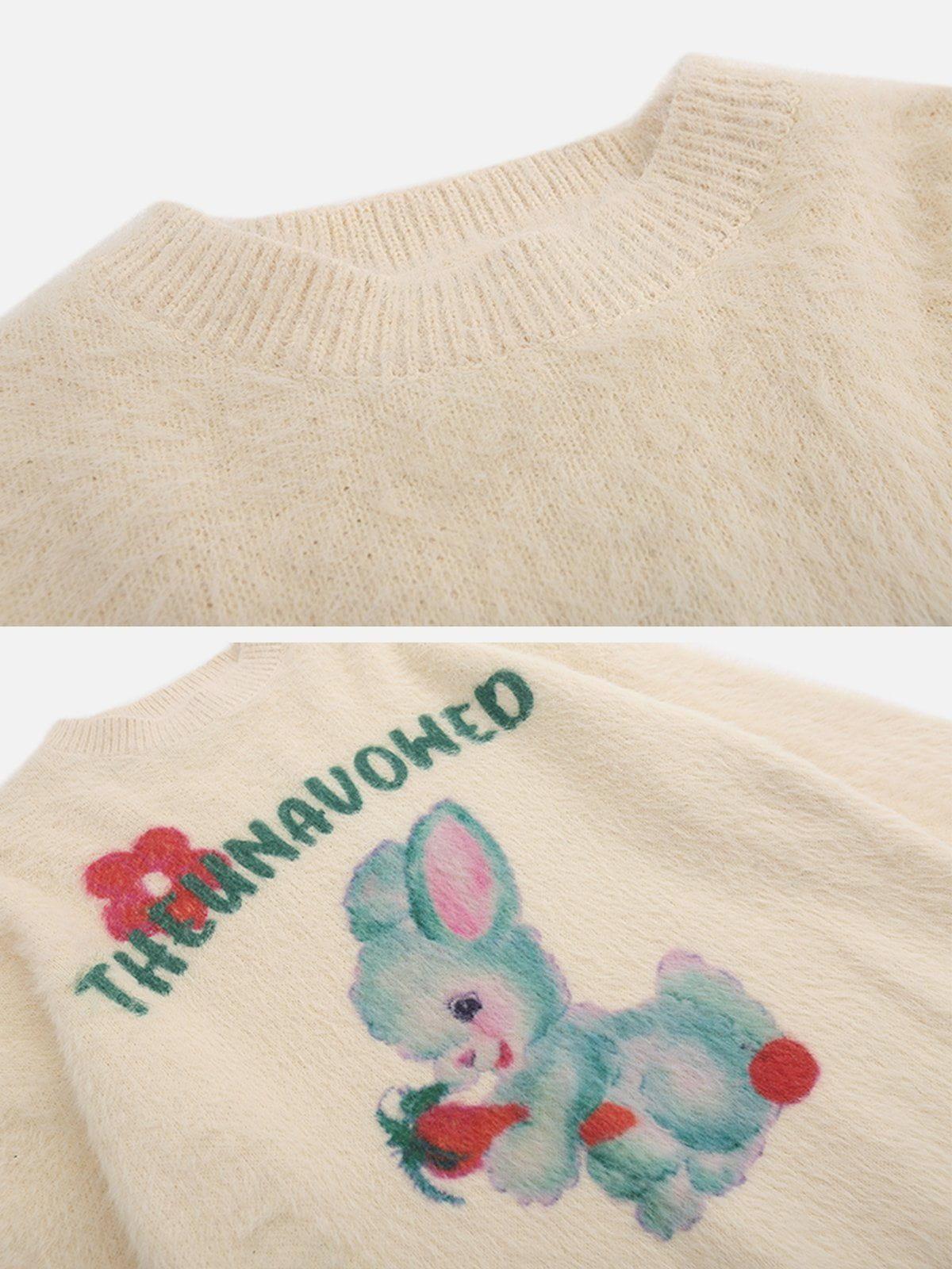 Aelfric Eden Cartoon Rabbit Graphic Sweater Product Image