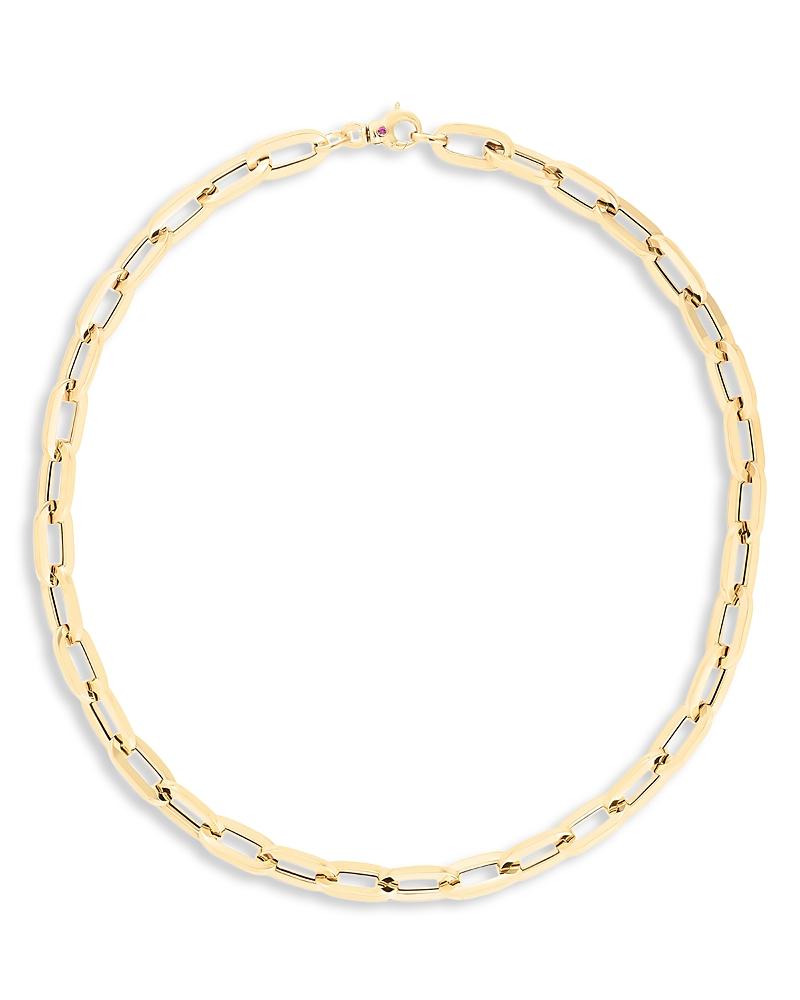 Womens 18K Yellow Gold Flat Oval-Link Chain Necklace/17 Product Image