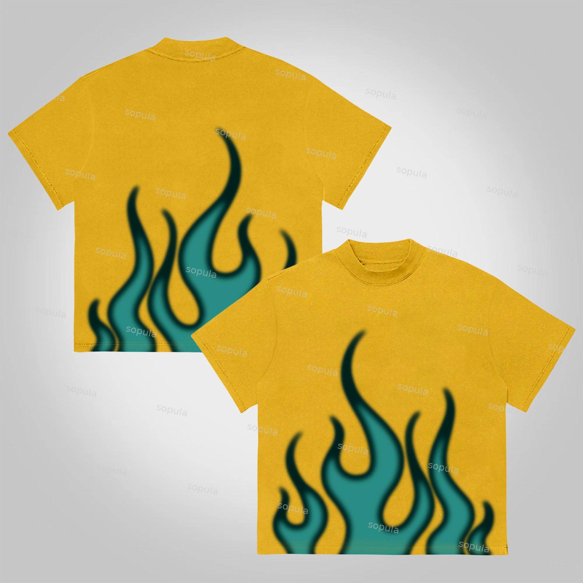 Sopula Virtual Flame Graphics Cotton T-Shirt Product Image