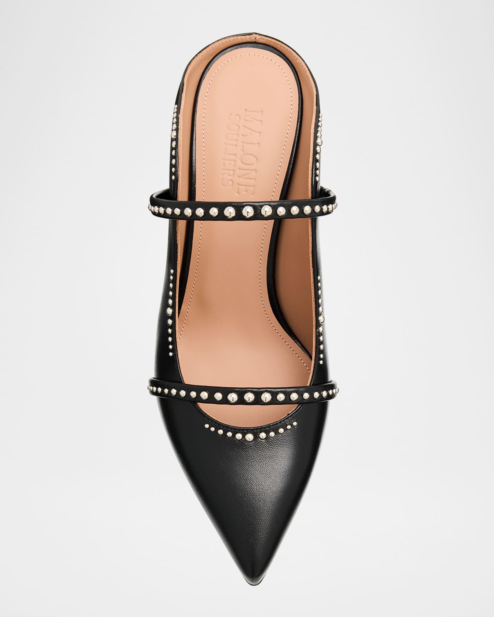 Maureen Studded Nappa Leather Double-Strap Mules  Product Image