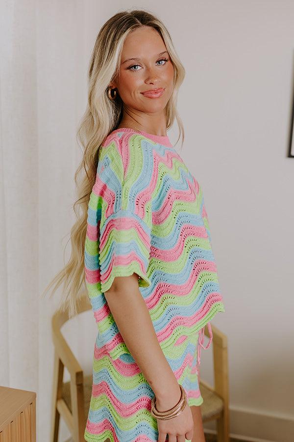 Fun In The Sun Pointelle Knit Top Product Image