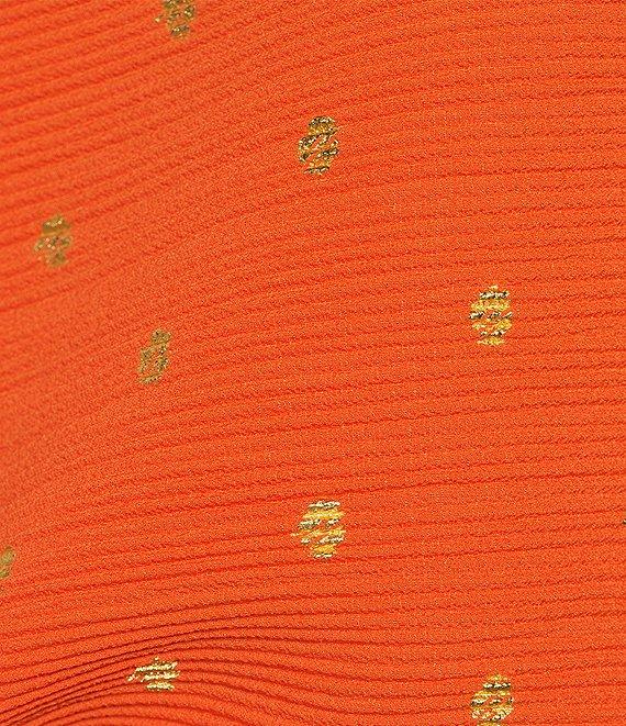 Never Fully Dressed Tilly Plisse Gold Fleck Print One Shoulder Neck Short Sleeve Maxi Dress Product Image