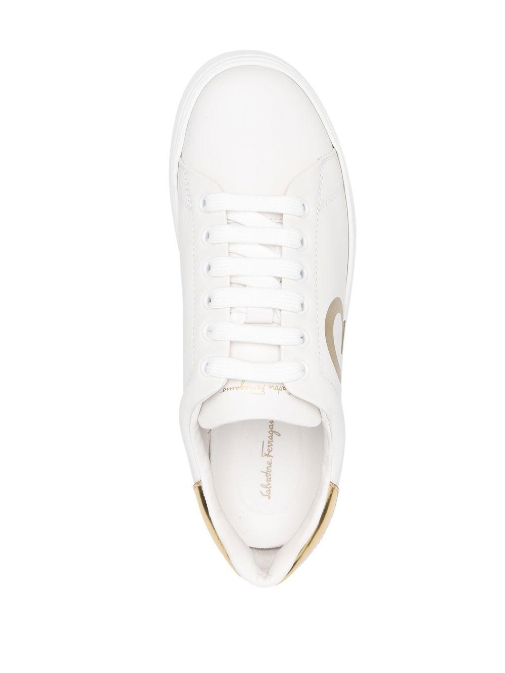 logo-print leather sneakers Product Image