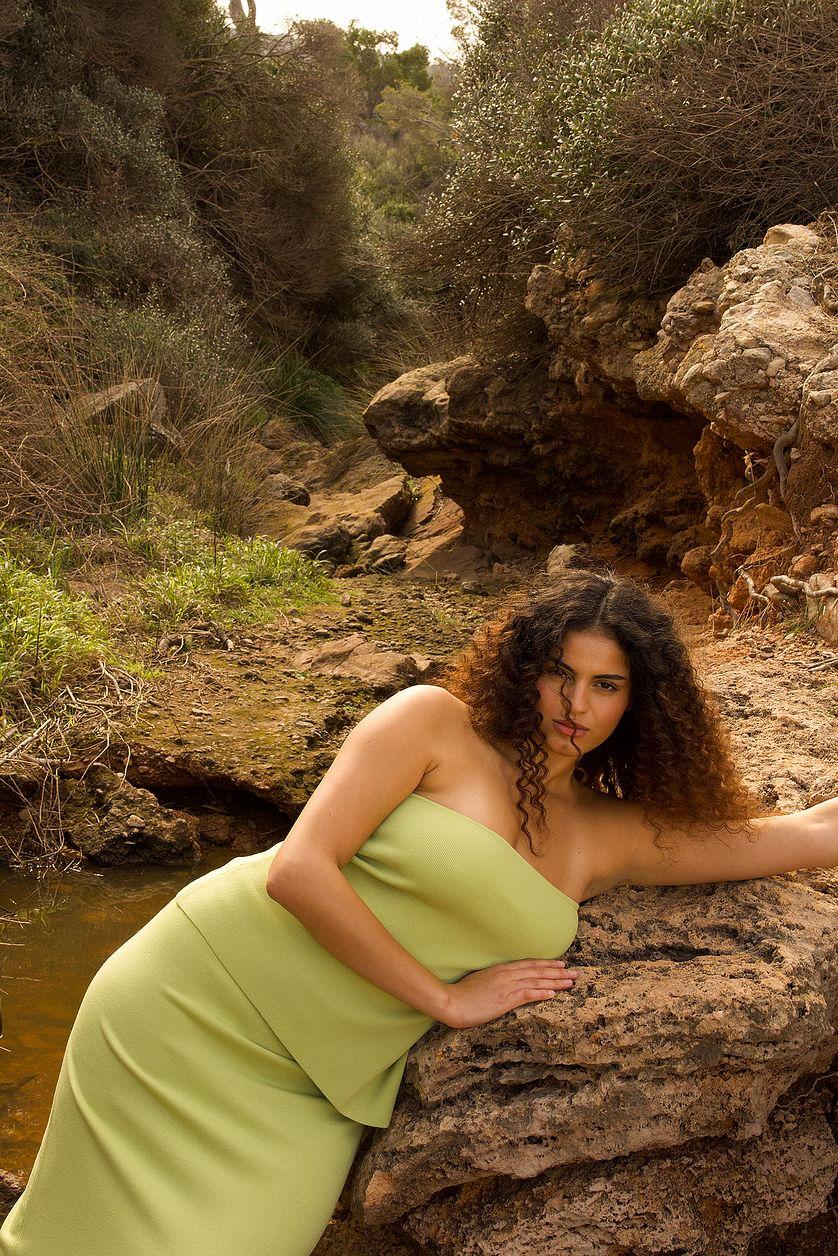 Knitted Slit Detail Tube Top Product Image