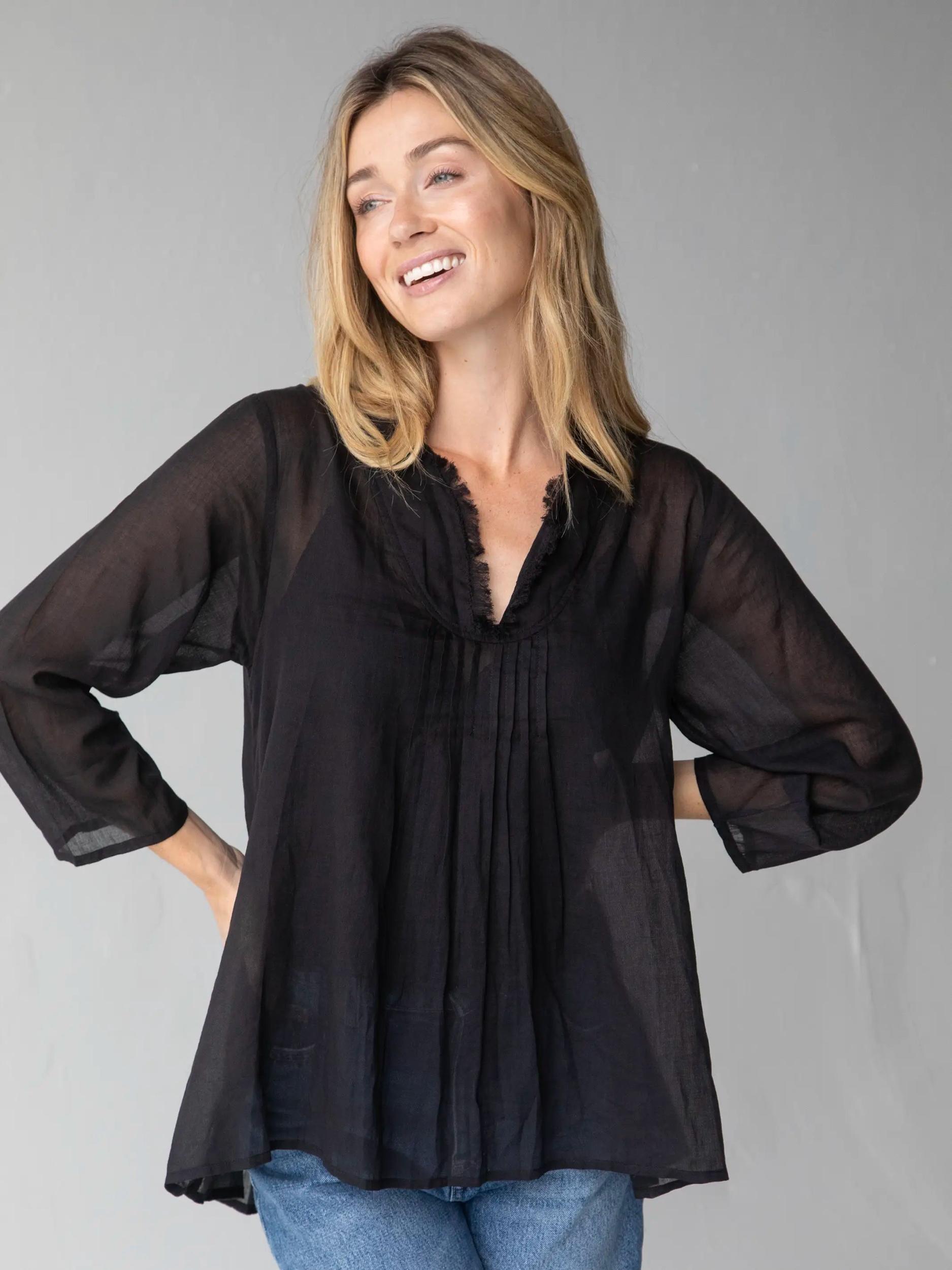 Cotton Tunic-In-A-Bag - Black Product Image