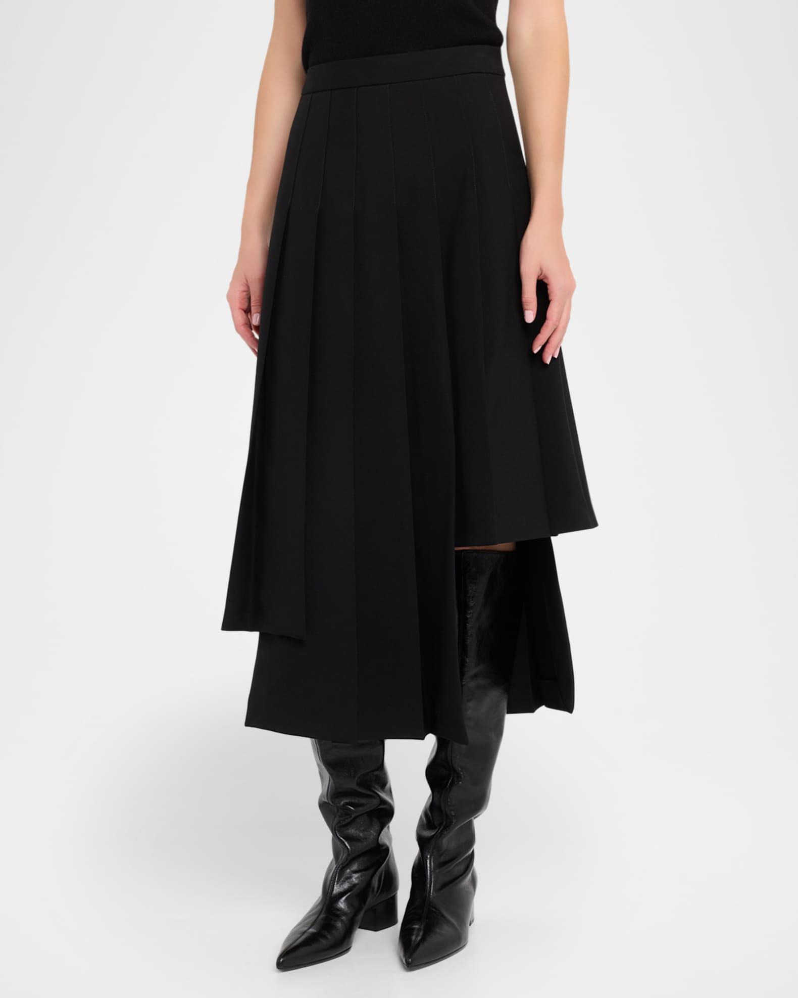 Asymmetric Pleated Midi Skirt Product Image