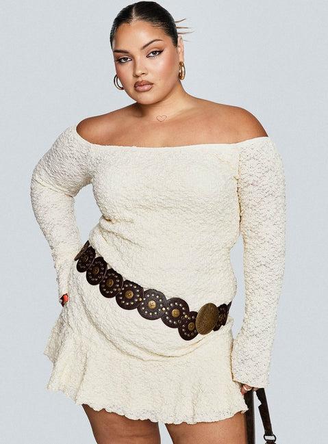 Vancesca Strapless Mini Dress Cream Curve Product Image