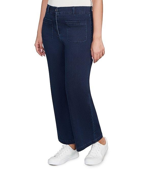 Ruby Rd. Petite Size Soft Terry Wide Leg Relaxed Ankle Denim Jeans Product Image