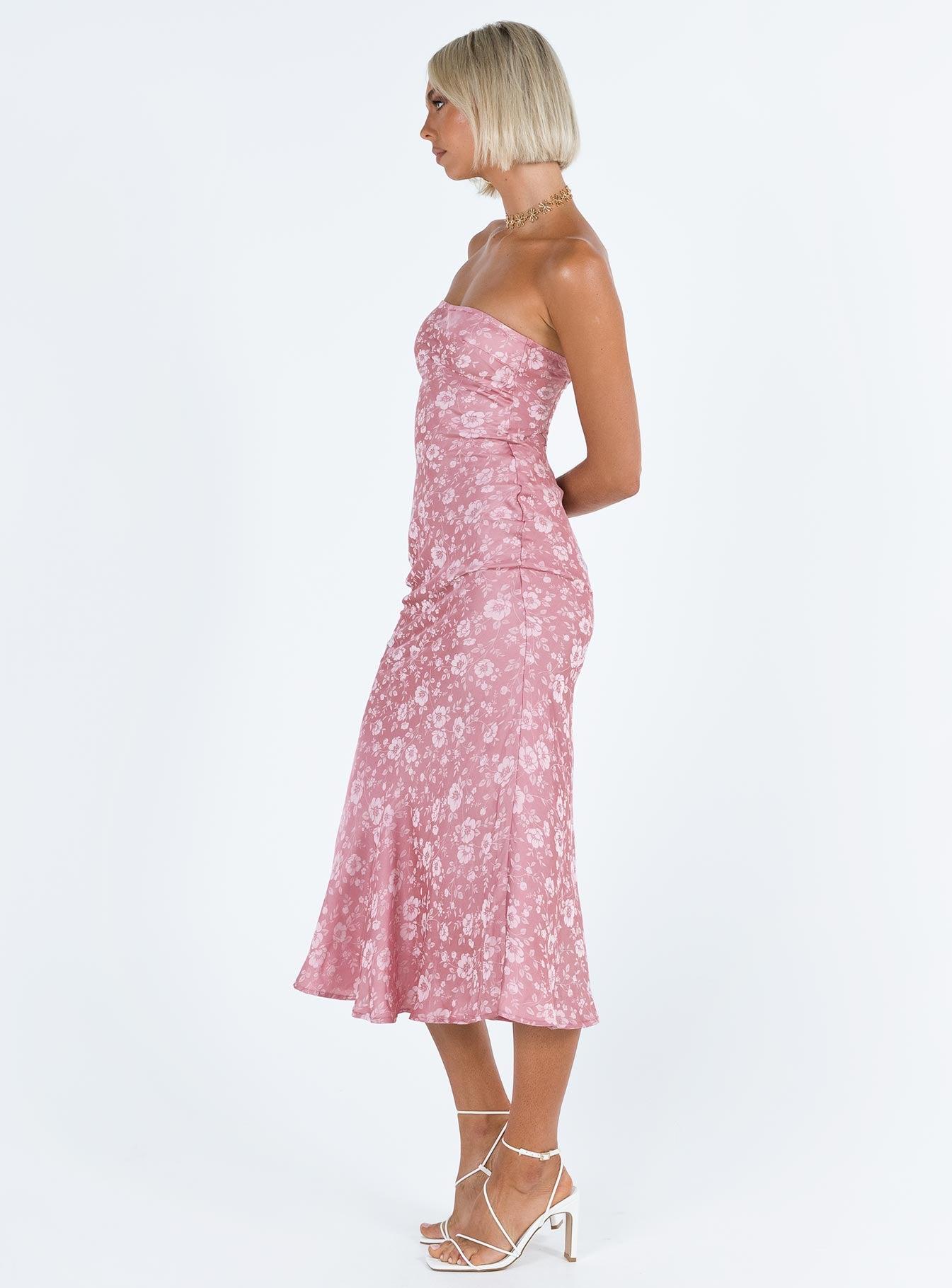 Salvin Strapless Maxi Dress Pink Product Image