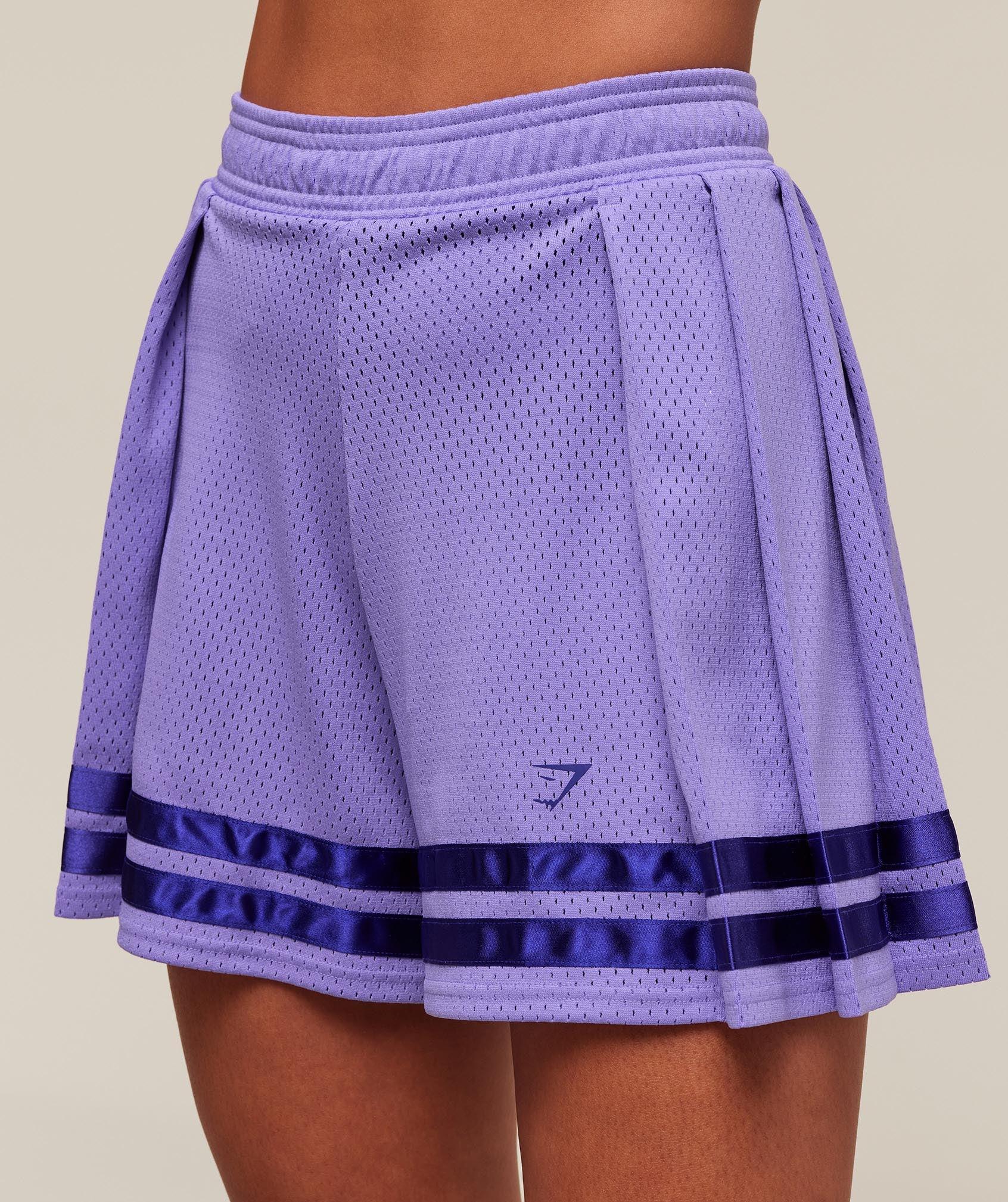 Gymshark Mesh Pleated Shorts - Record Purple Female Product Image