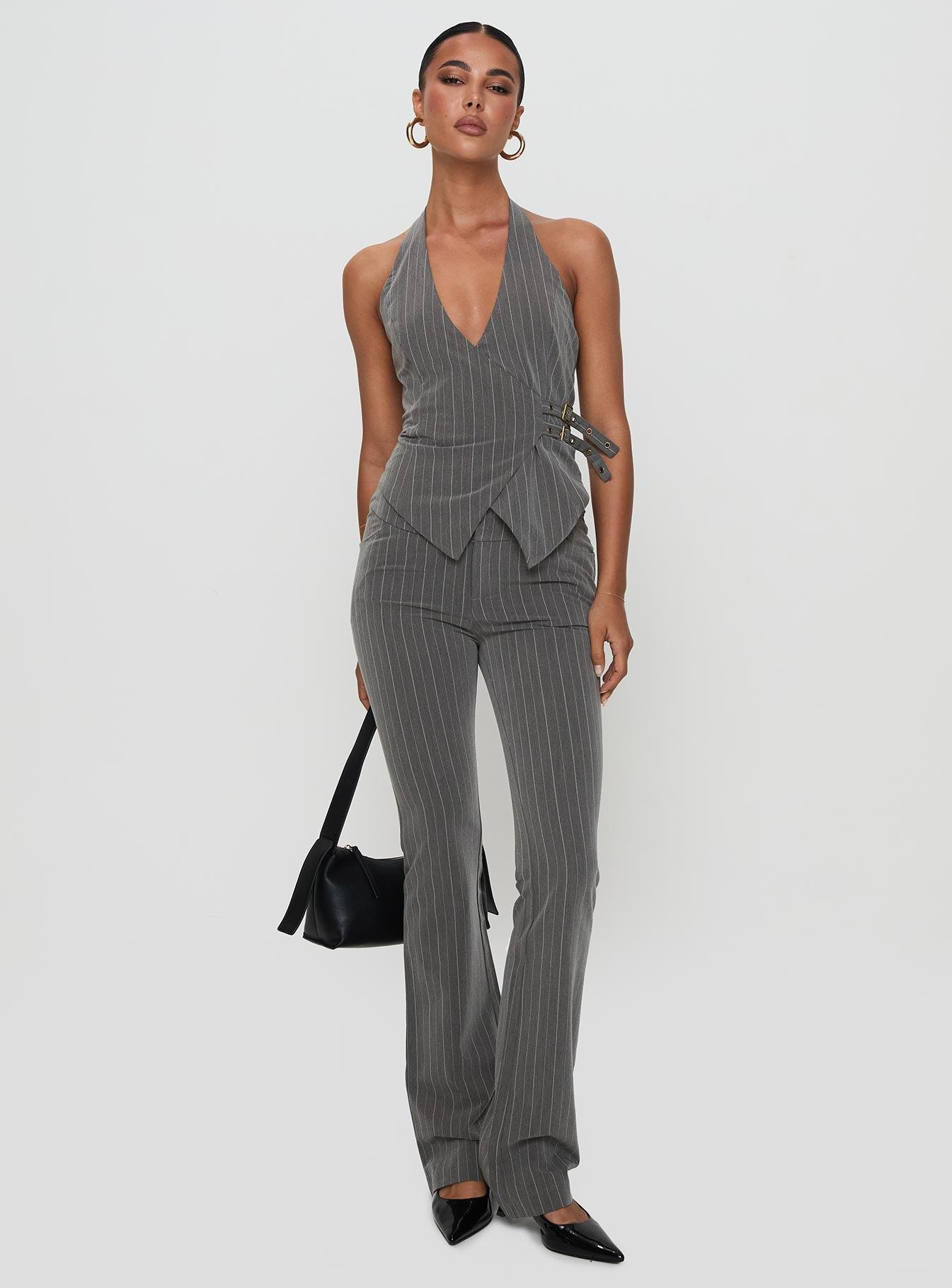 Calexico Buckle Pant Grey Pinstripe Product Image