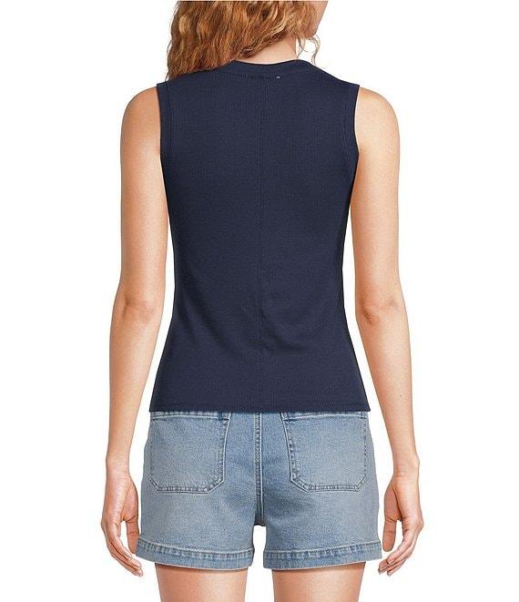 A Loves A Ribbed Knit Scoop Neck Sleeveless Tank Product Image