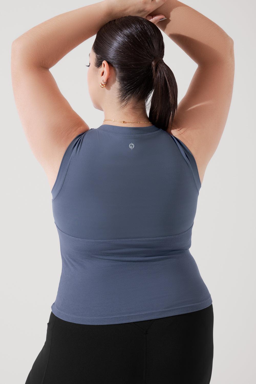 Peekaboo Crew Tank - American Blue Product Image