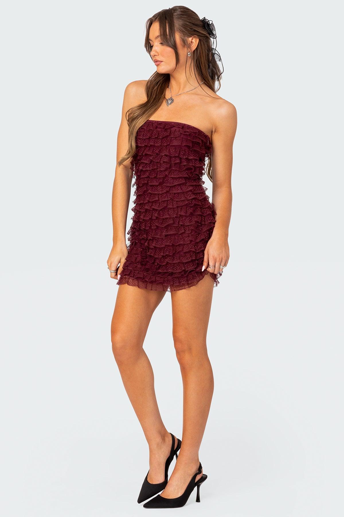 Rinna Ruffle Mini Dress Product Image
