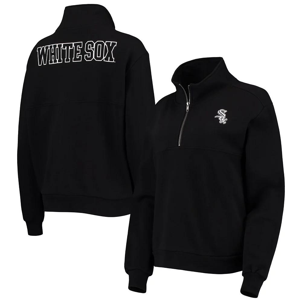 Women's The Wild Collective Black Chicago White Sox Two-Hit Quarter-Zip Pullover Top, Size: Small Product Image