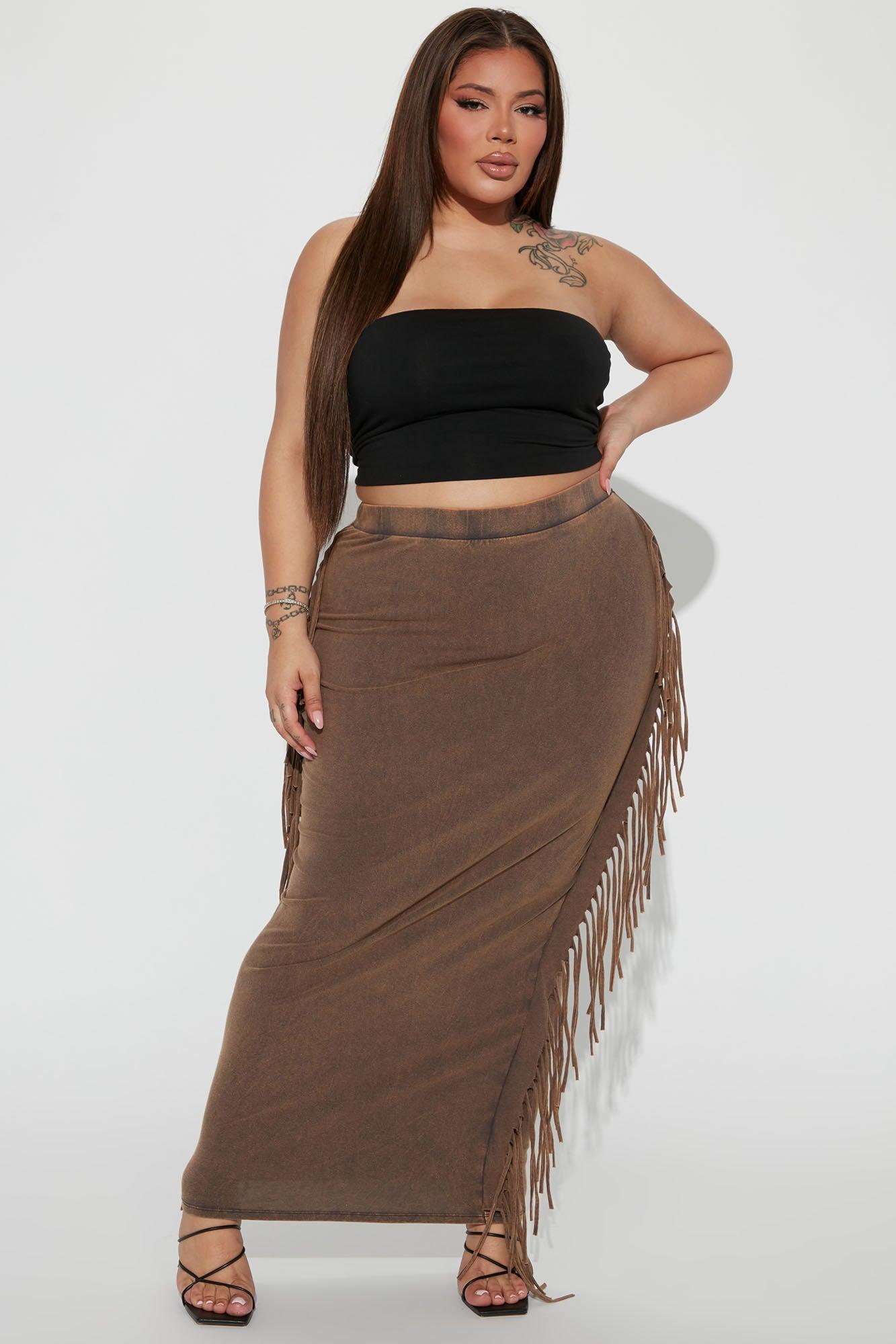 Sahara Mineral Wash Maxi Skirt - Brown Product Image