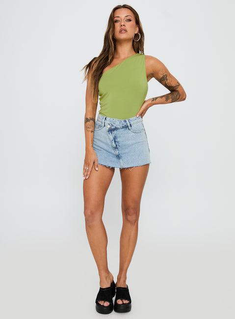 Ferrera One Shoulder Bodysuit Green Product Image