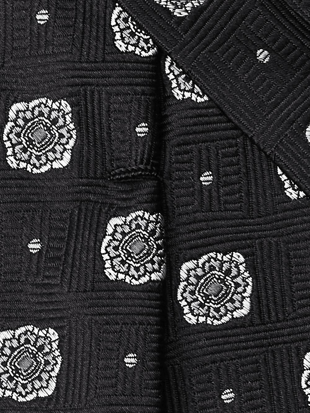 Medallion Woven Silk Tie - Black Product Image