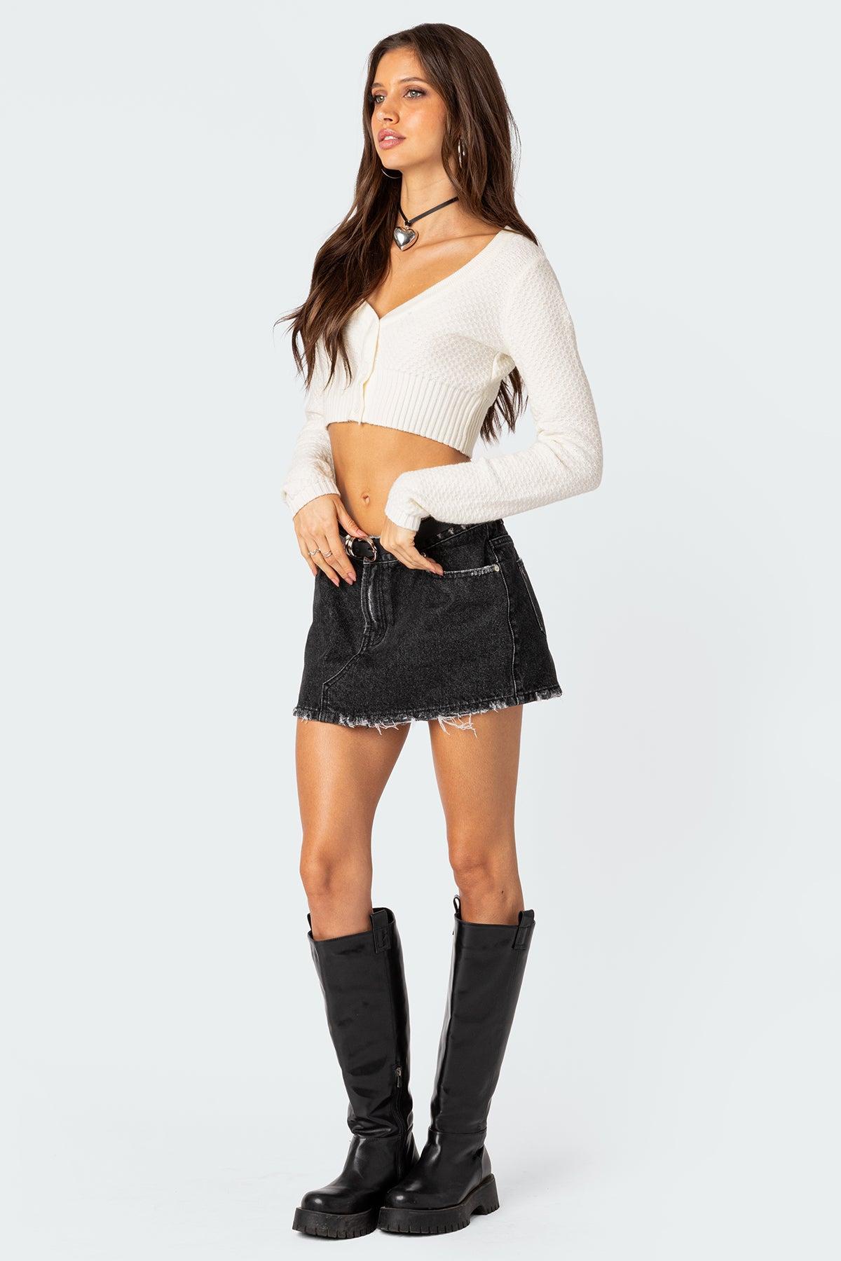 Scarlett Washed Denim Mini Skirt Product Image
