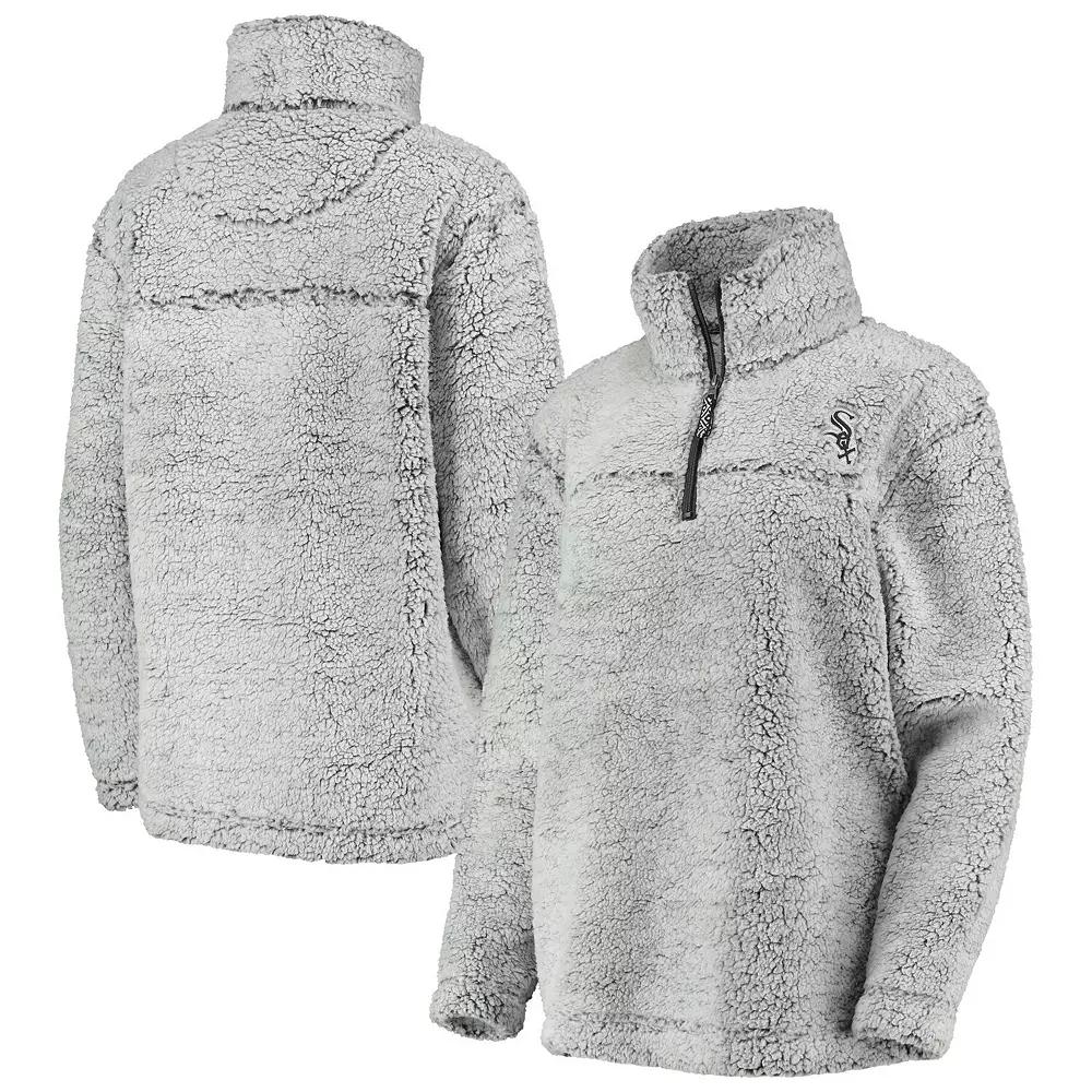 Women's G-III 4Her by Carl Banks Gray New York Yankees Sherpa Quarter-Zip Pullover Jacket, Size: Small, Grey Product Image