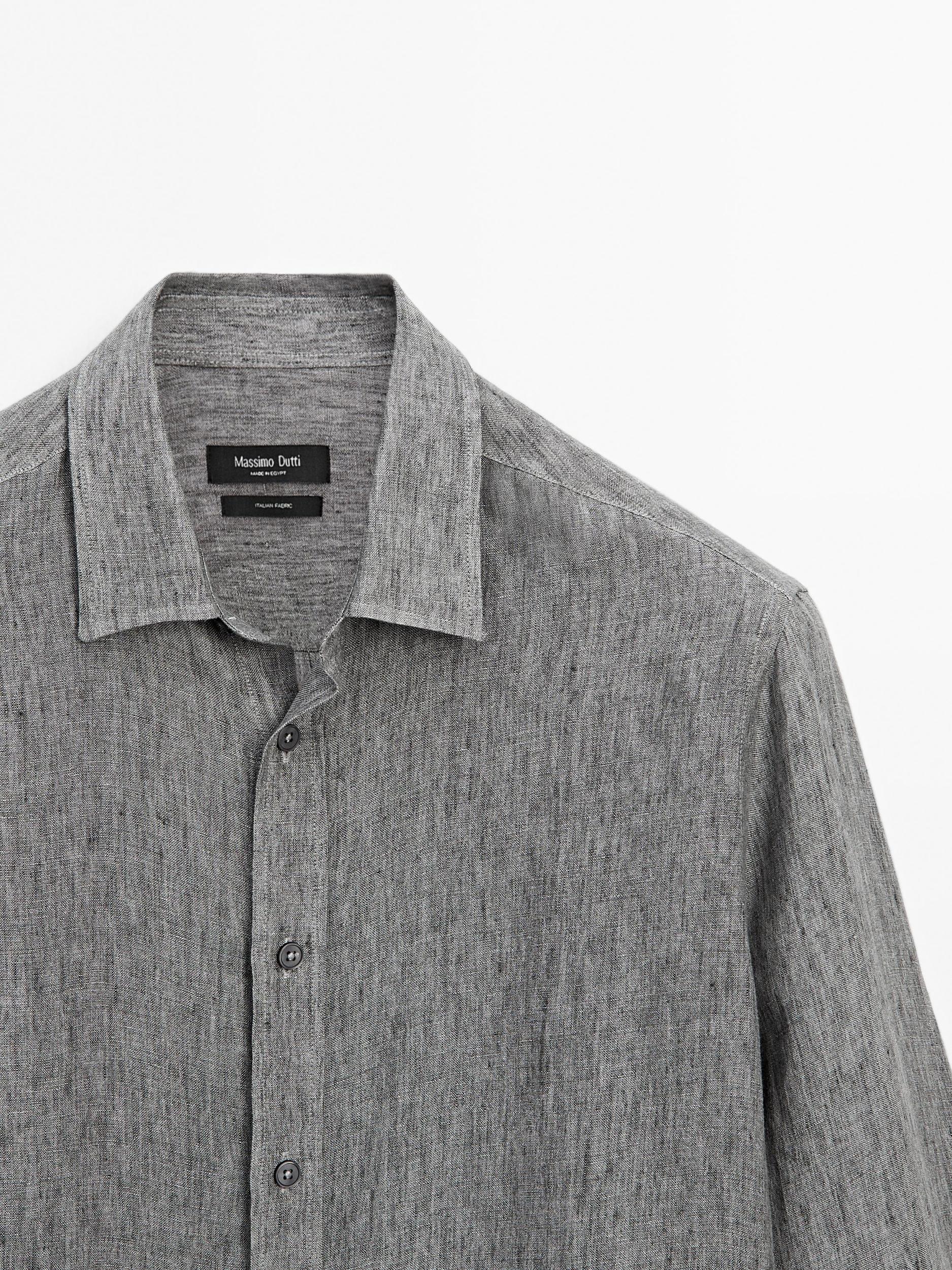 100% linen regular fit shirt Product Image