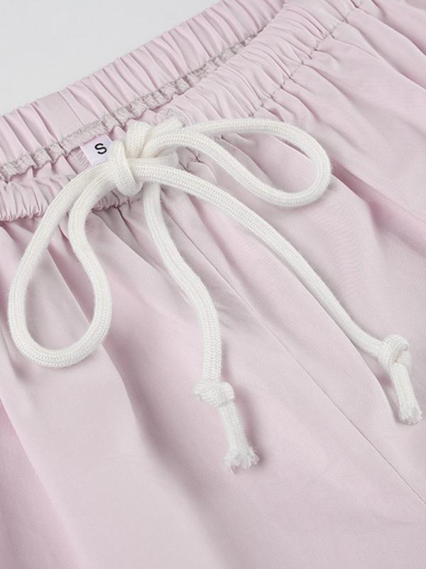 Street Drawstring Wide Leg Pants Product Image