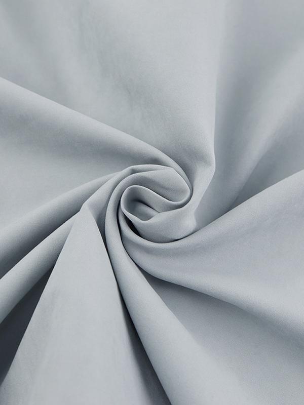 Long Sleeves Loose Solid Color Split-Joint High-Neck Blouses Product Image