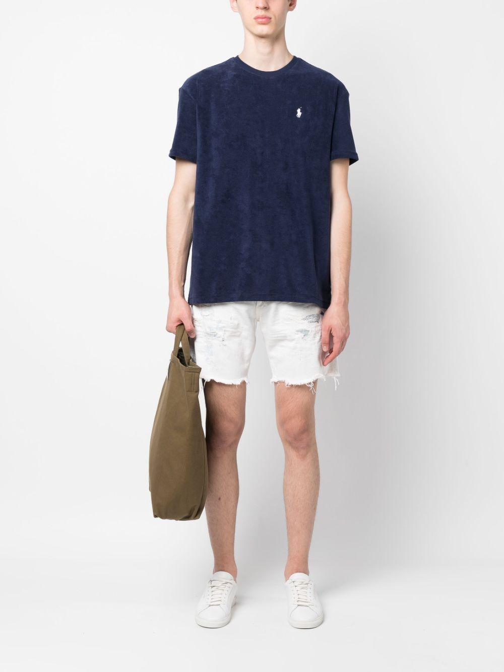 ripped-detailing denim shorts Product Image