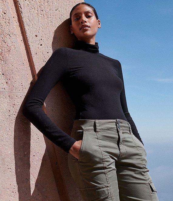 Sanctuary Essentials Turtleneck Long Sleeve Rib Knit Shirt Product Image