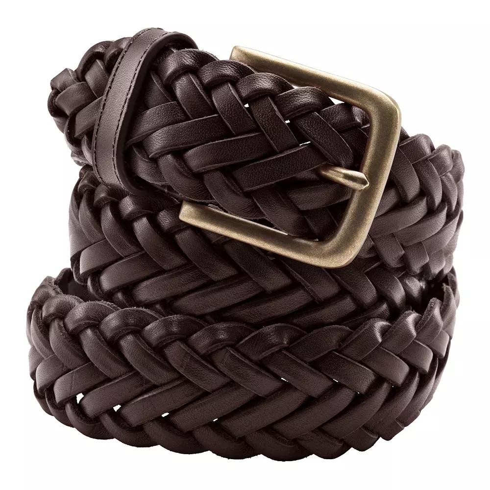 Men's Lands' End Leather Braid Belt,  Product Image