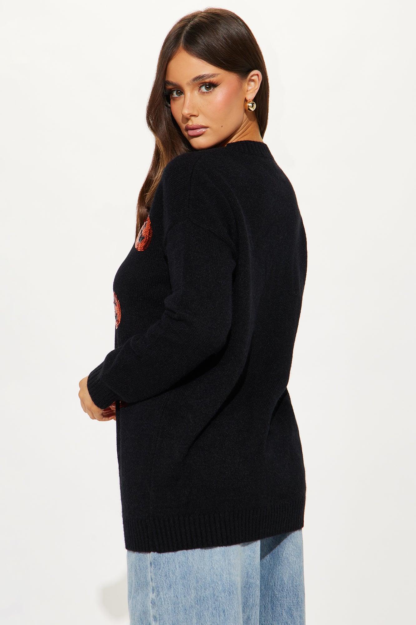 Pumpkin Queen Sequin Sweater - Black/combo Product Image